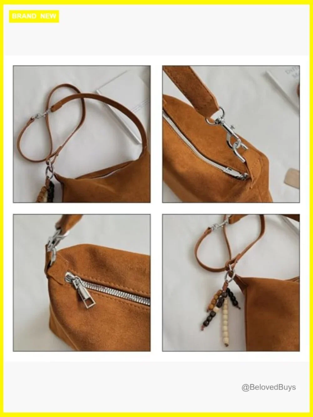 Slouchy Faux Suede Hobo Bag with Adjustable Strap